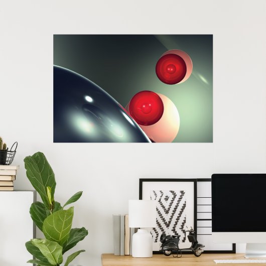 赤い球体 ポスター (ホームオフィス)