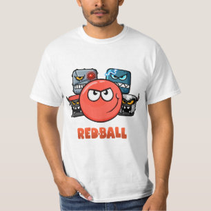 赤い球4 emojiのTシャツを競争させている乗組員 Tシャツ
