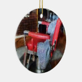 赤い理髪店の椅子 セラミックオーナメント (右)