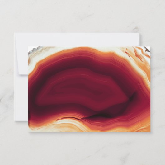 赤い瑪瑙スライス、秋の色のウェディングRSVP 出欠カード (裏面)