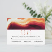赤い瑪瑙スライスgeode紅葉結婚式RSVP 出欠カード (スタンド正面)