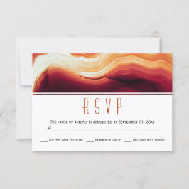 赤い瑪瑙スライスgeode紅葉結婚式RSVP 出欠カード