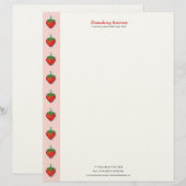 赤い甘いイチゴ – パーソナライズされた文字&アドレス レターヘッド (正面/裏面)