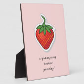 赤い甘いイチゴ – フレーズの編集 フォトプラーク (側面)