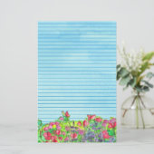 赤い甘いエンドウ豆のブルーライン 便箋 (スタンド正面)