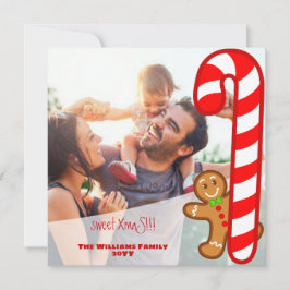 赤い甘いクリスマスジンジャーブレッド – キャンディー甘い奇数アウト シーズンカード
