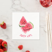 赤い甘いジューシーなスイカのピースおいしい – スケッチ スタンダードカクテルナプキン (インサイチュ)