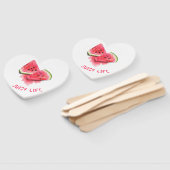 赤い甘いジューシーなスイカのピースおいしい – スケッチ ハンドファン (組立なし)