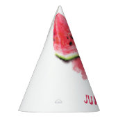 赤い甘いジューシーなスイカのピースおいしい – フレッシュ パーティーハット (左)