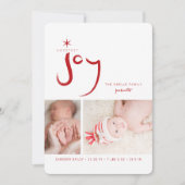 赤い甘い喜び可愛いベビー初めてのクリスマス写真 シーズンカード (正面)