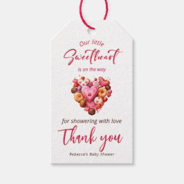 赤い甘い赤いハート赤いシャワー ギフトタグ