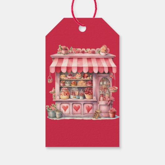 赤い甘い赤いハート赤いシャワー ギフトタグ (裏面)