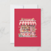 赤い甘い赤いハート赤いシャワー サンキューカード (裏面)