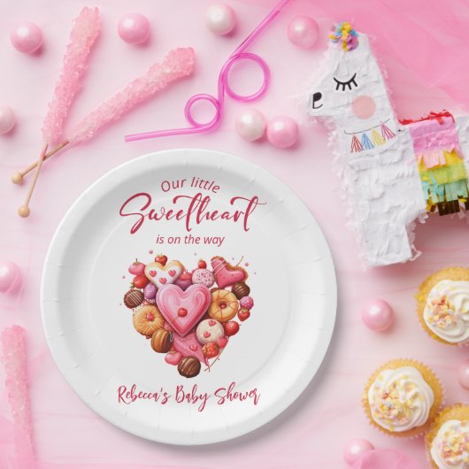 赤い甘い赤いハート赤いシャワー ペーパープレート (パーティー)