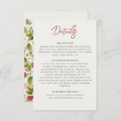 赤い甘い野生のイチゴの結婚花 エンクロージャーカード (正面/裏面)