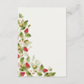 赤い甘い野生のイチゴの結婚花 エンクロージャーカード (裏面)