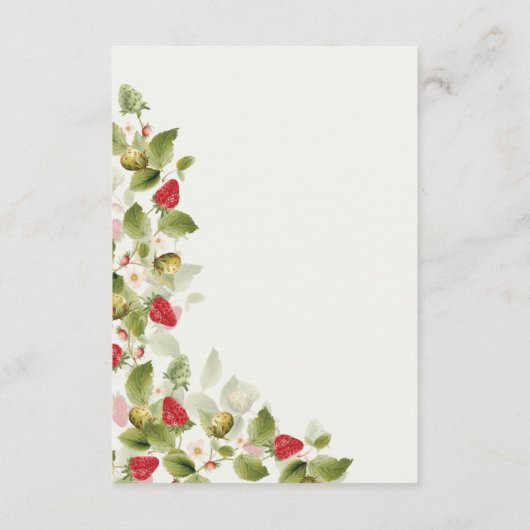 赤い甘い野生のイチゴの結婚花 エンクロージャーカード (裏面)