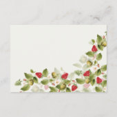 赤い甘い野生のイチゴの結婚花 エンクロージャーカード (裏面)