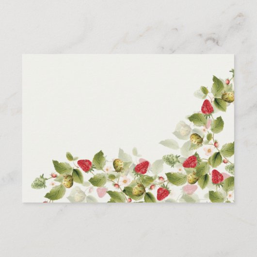 赤い甘い野生のイチゴの結婚花 エンクロージャーカード (裏面)