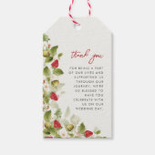 赤い甘い野生のイチゴの結婚花 ギフトタグ (正面)