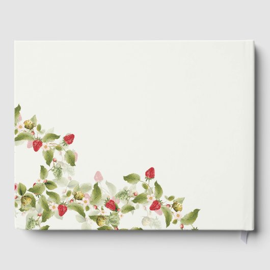 赤い甘い野生のイチゴの結婚花 ゲストブック (裏面)
