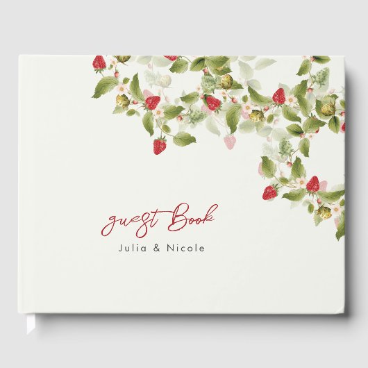 赤い甘い野生のイチゴの結婚花 ゲストブック (正面)