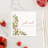 赤い甘い野生のイチゴの結婚花 スタンダードカクテルナプキン (インサイチュ)