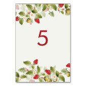 赤い甘い野生のイチゴの結婚花 テーブルナンバー (裏面)