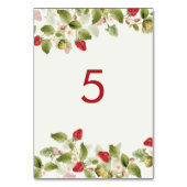 赤い甘い野生のイチゴの結婚花 テーブルナンバー (正面)