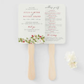 赤い甘い野生のイチゴの結婚花 ハンドファン (正面&裏面)