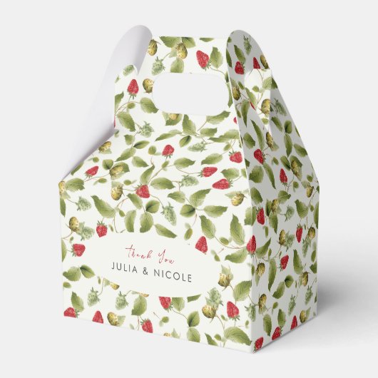 赤い甘い野生のイチゴの結婚花 フェイバーボックス (正面サイド)