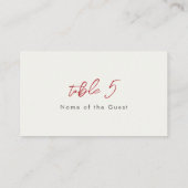 赤い甘い野生のイチゴの結婚花 プレイスカード (裏面)