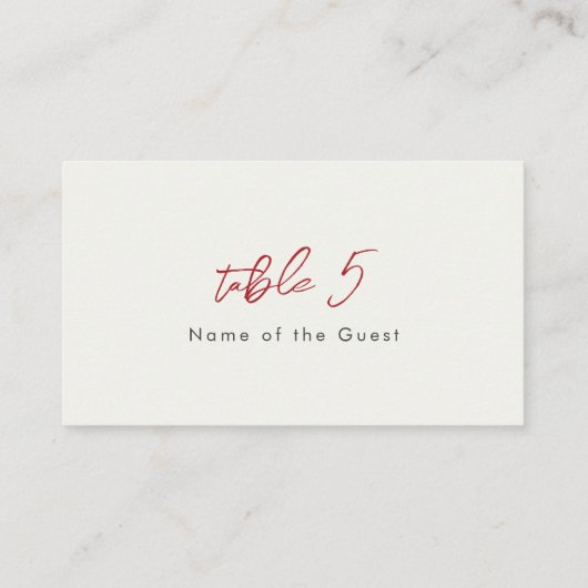 赤い甘い野生のイチゴの結婚花 プレイスカード (裏面)