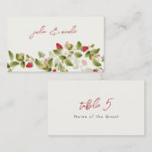 赤い甘い野生のイチゴの結婚花 プレイスカード (正面/裏面)