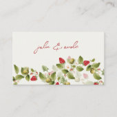 赤い甘い野生のイチゴの結婚花 プレイスカード (正面)