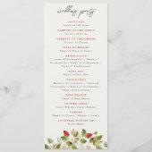 赤い甘い野生のイチゴの結婚花 プログラム (裏面)