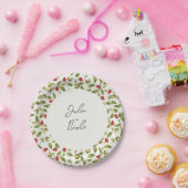 赤い甘い野生のイチゴの結婚花 ペーパープレート (パーティー)