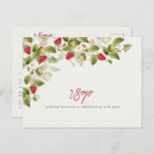 赤い甘い野生のイチゴの結婚花 ポストカード (正面/裏面)