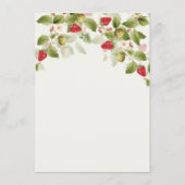 赤い甘い野生のイチゴの結婚花 メニュー (裏面)