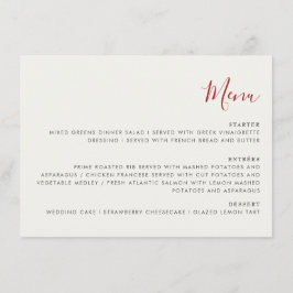 赤い甘い野生のイチゴの結婚花 メニュー