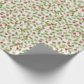 赤い甘い野生のイチゴの結婚花 ラッピングペーパー (角)