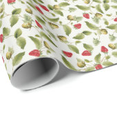 赤い甘い野生のイチゴの結婚花 ラッピングペーパー (ロールコーナー)