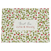 赤い甘い野生のイチゴの結婚花 ラージペーパーバッグ (正面)