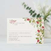 赤い甘い野生のイチゴの結婚花 出欠カード (スタンド正面)