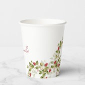 赤い甘い野生のイチゴの結婚花 紙コップ (裏面)