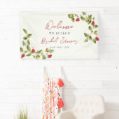 赤い甘い野生のイチゴの花結婚のバナー 横断幕 (インサイチュ)