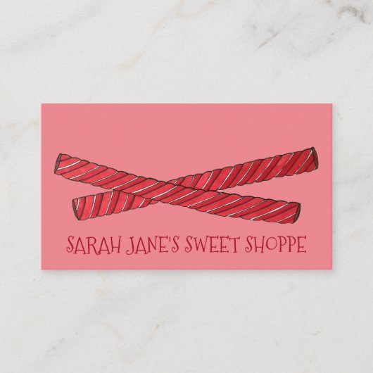 赤い甘草むち甘草ひねりキャンディ店 名刺 (正面)