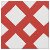 赤い生地の幾何学的で白いダイヤモンド ファブリック (クローズアップ)