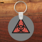 赤い生物学的災害［有害物質］標識 キーホルダー (正面)