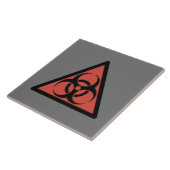 赤い生物学的災害［有害物質］標識 タイル (側面)